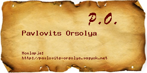 Pavlovits Orsolya névjegykártya