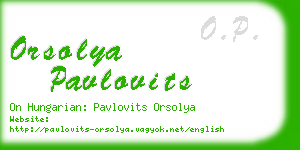 orsolya pavlovits business card